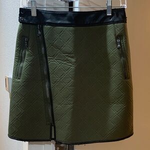 Phillip Lim Quilted Green Skirt with Black Trim